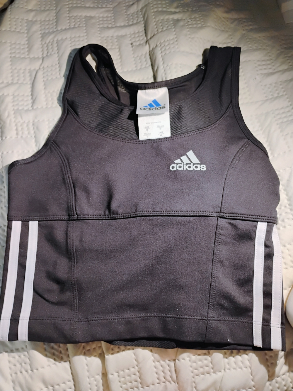 adidas Black Girls Athletic One-Piece Bodysuit with White Stripes and Logo